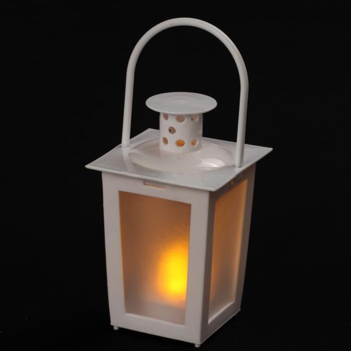 Lanterne lumineux en PVC blanc 15,5cm