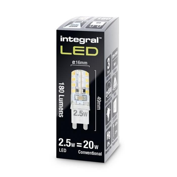 INTEGRAL LED Ampoule G9 180lm 2,5W équivalent a 20W