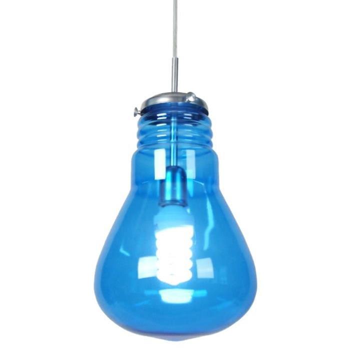 Lustre - suspension verre, forme ampoule traditionel