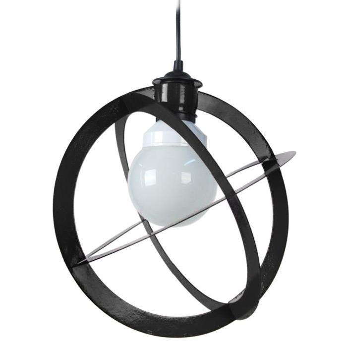 URANO Lustre - suspension métal, diametre 28 cm, forme planisphere, métal noir