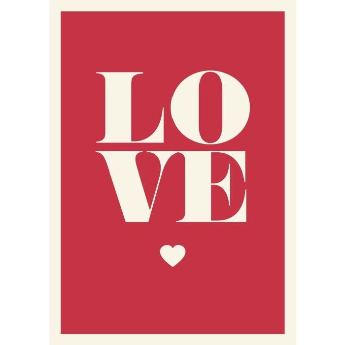 Affiche papier -  Love en rouge  - Braun Studio  -  50x70 cm