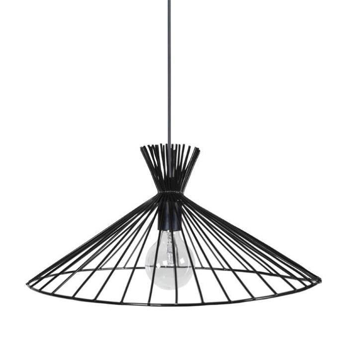 KONE Lustre - suspension filaire noire Ř47 cm E27 40W