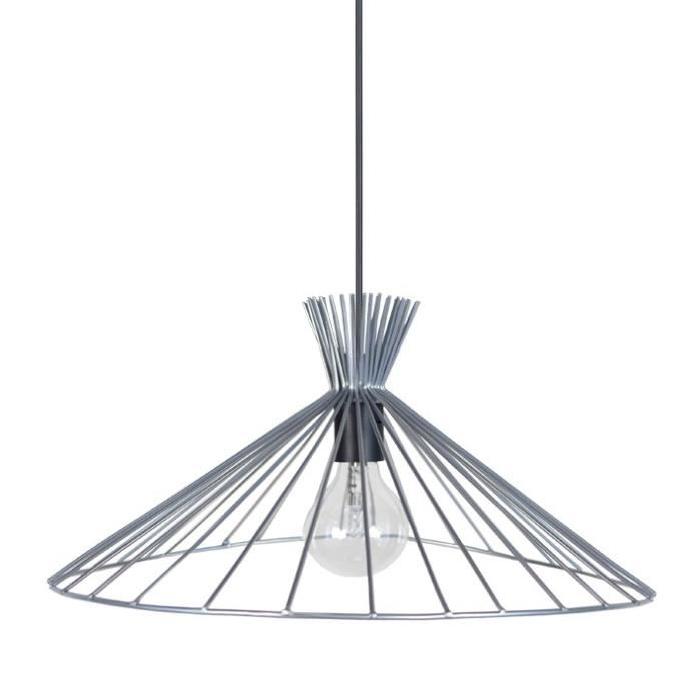 KONE Lustre - suspension filaire grise Ř47 cm E27 40W