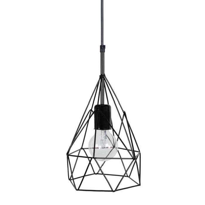 GIZEH Lustre - suspension filaire noire forme pyramide Ř20 cm E27 40W