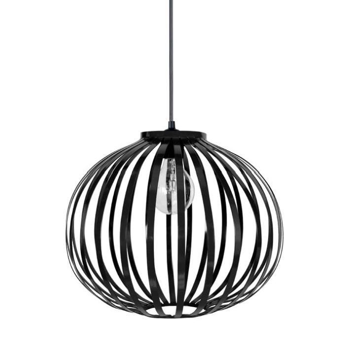 DAVOS Lustre - suspension lamelles forme boule noire Ř36 cm  E27 40W