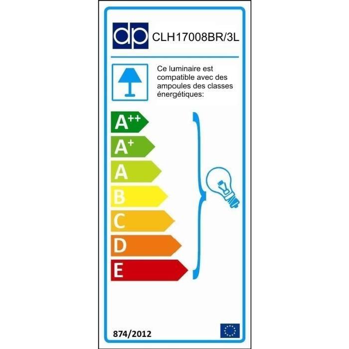 Suspension en fer forgé 3 lumieres - Ř 61cm