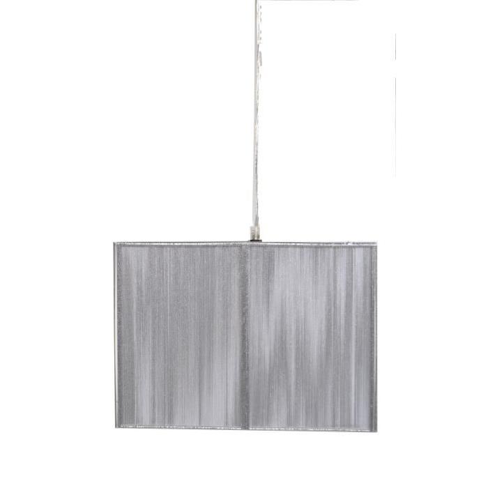 Lustre - suspension carrée Napoles hauteur 120 cm E27 60W fil argent