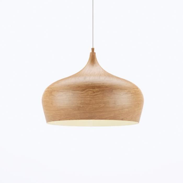 Lustre - suspension en métal imitation bois. 30x130 cm E27 40 W marron