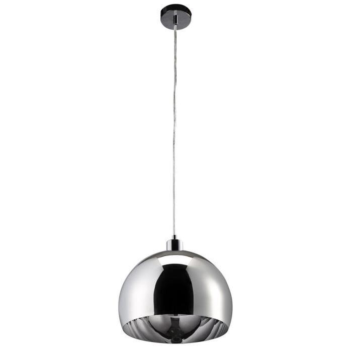 Lustre - suspension en métal chromé Ř30cm .Hauteur 70 cm E27 40 W chromé