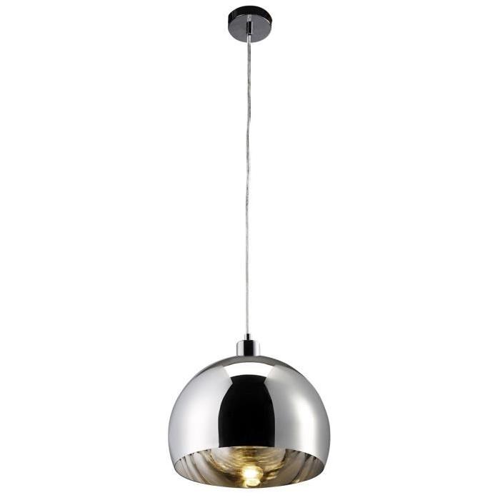 Lustre - suspension en métal chromé Ř30cm .Hauteur 70 cm E27 40 W chromé