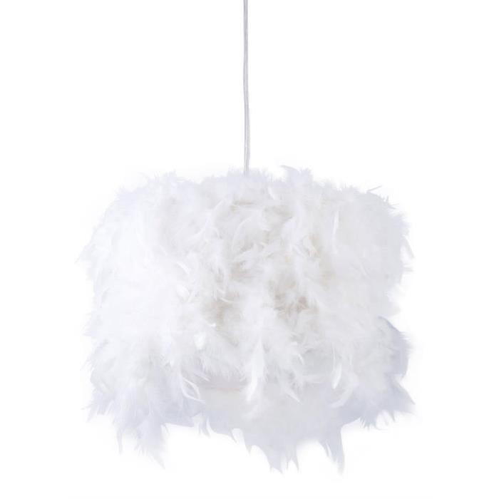 HARFANG Lustre - suspension en plumes 40x30 cm E27 40 W blanc