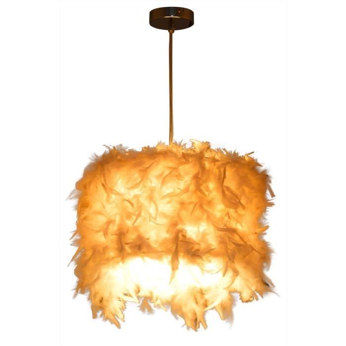 HARFANG Lustre - suspension en plumes 40x30 cm E27 40 W blanc