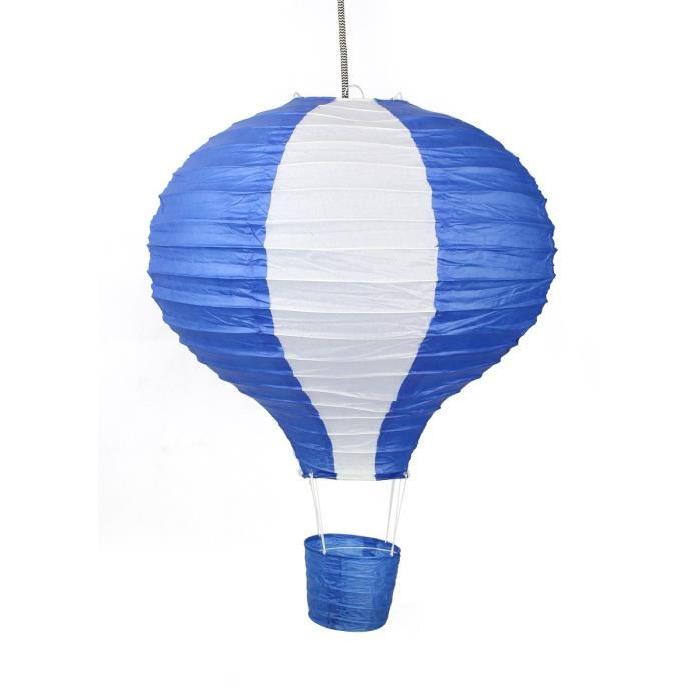 Suspension papier Montgolfiere enfant E27 40W bleu