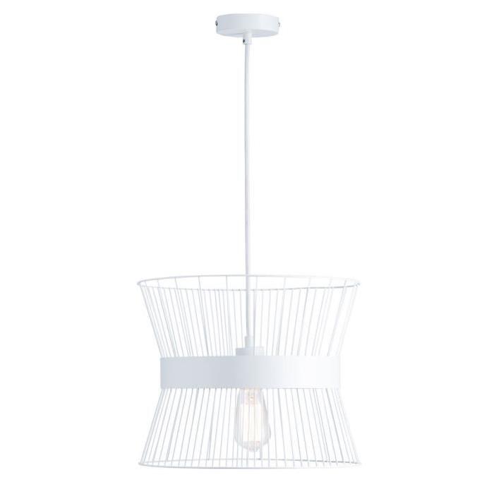 Lustre - suspension cage métal E27 60W diametre 35,3 cm x hauteur 29,7 cm blanc