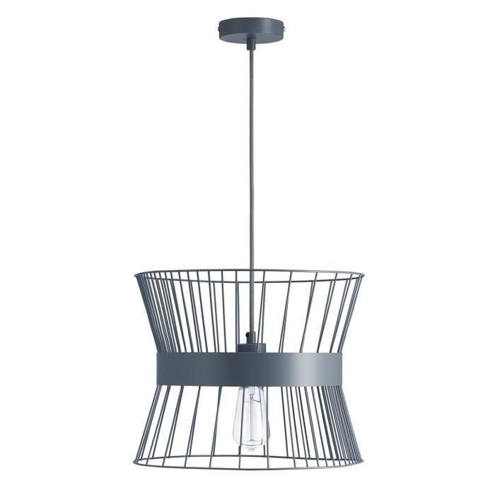 Lustre - suspension cage métal E27 60W diametre 35,3 cm x hauteur cage 29,7 cm gris