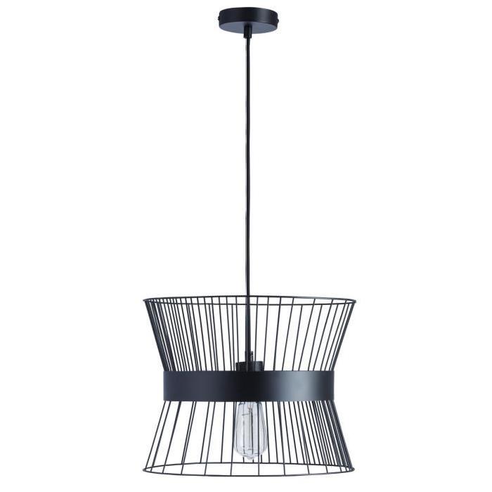 Lustre - suspension cage métal E27 60W diametre 35,3 cm x hauteur 29,7 cm noir