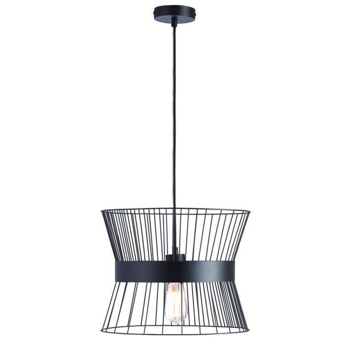 Lustre - suspension cage métal E27 60W diametre 35,3 cm x hauteur 29,7 cm noir