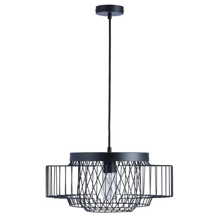 Lustre - suspension cage métal E27 60W diametre 45 cm x hauteur 20,7 cm noir