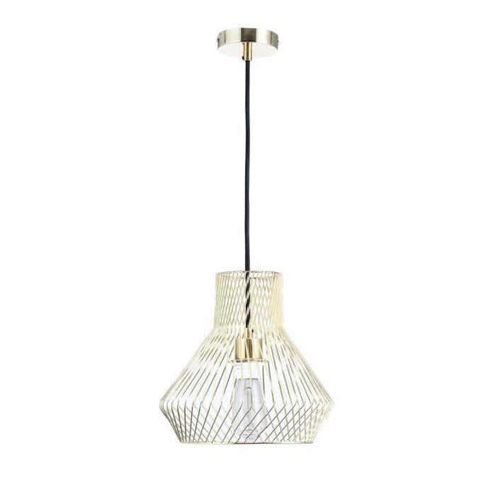 Lustre - suspension cage métal E27 60W diametre 29 cm x hauteur 27,7 cm doré