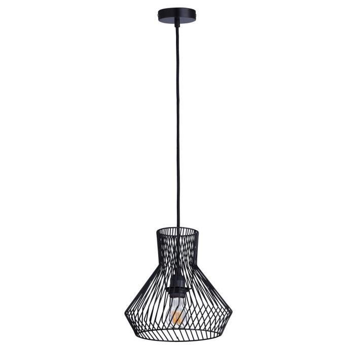 Lustre - suspension cage métal E27 60W diametre 29 cm x hauteur 27,7 cm noir