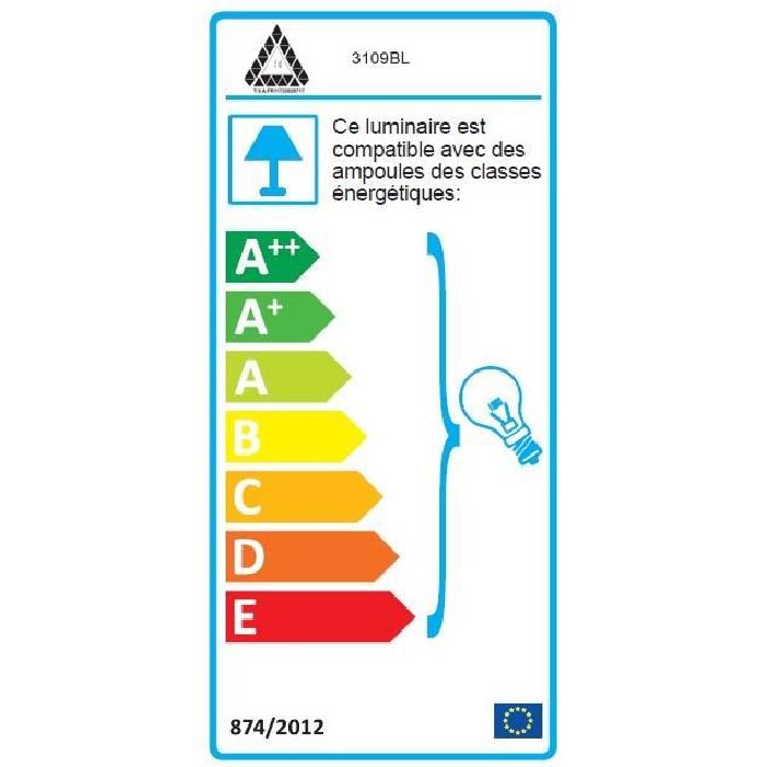 AMP Lustre - suspension boule Ř30cm. Hauteur plafond 120cm