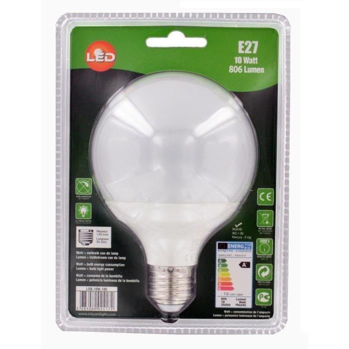 NITYAM Ampoule globe Led E27 10W équivalent a 60W