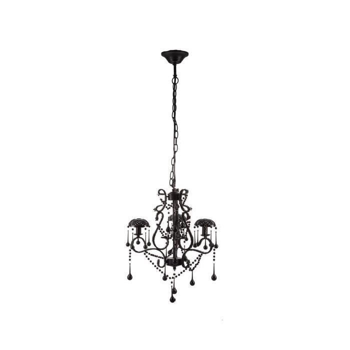 Lustre baroque 3 lumieres - Ř 45 cm - Noir