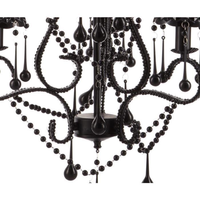 Lustre baroque 3 lumieres - Ř 45 cm - Noir