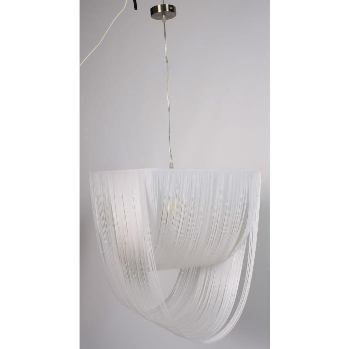 Lustre en fil blanc - L 38 x l 38 cm