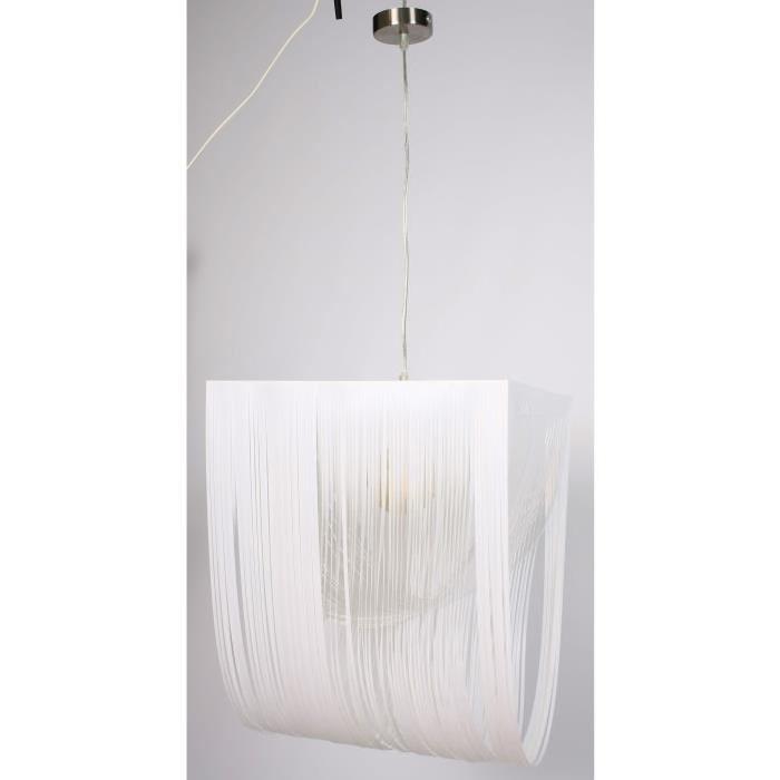 Lustre en fil blanc - L 38 x l 38 cm