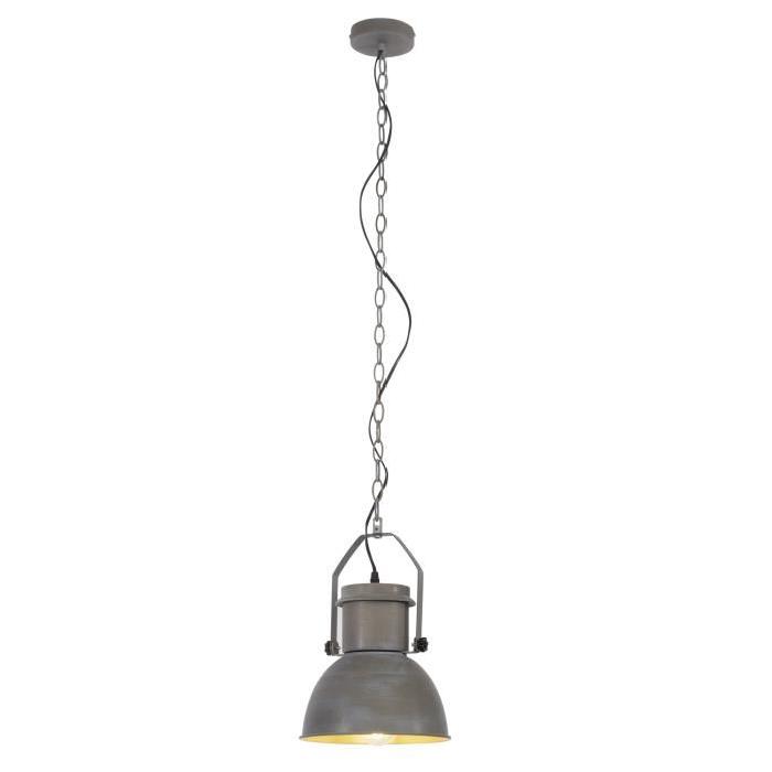 SALFORD Lustre - suspension style industriel Salford diametre 23 cm E27 60 W gris ciment