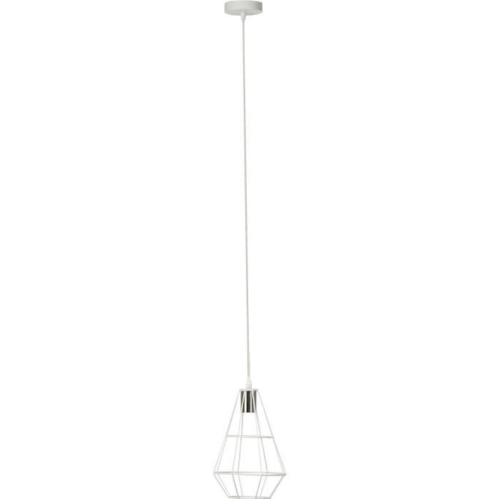 Lustre - suspension filaire Leonid en acier diametre 20,5 cm E27 60W blanc et gris