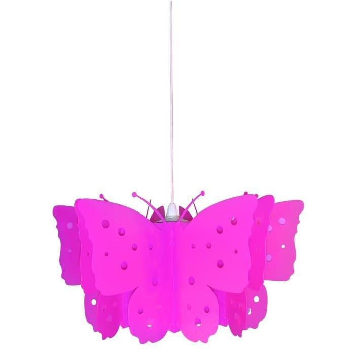 Lustre - suspension forme papillon Butterfly Ř44 cm E27 60 W rose