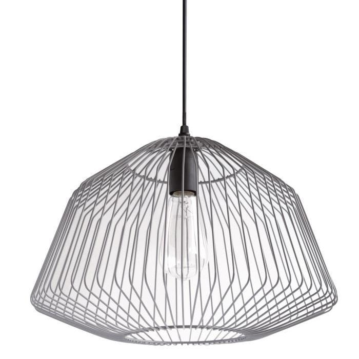 LAURENA Suspension en métal - L 38 x P 38 x H 29,5 cm - Gris