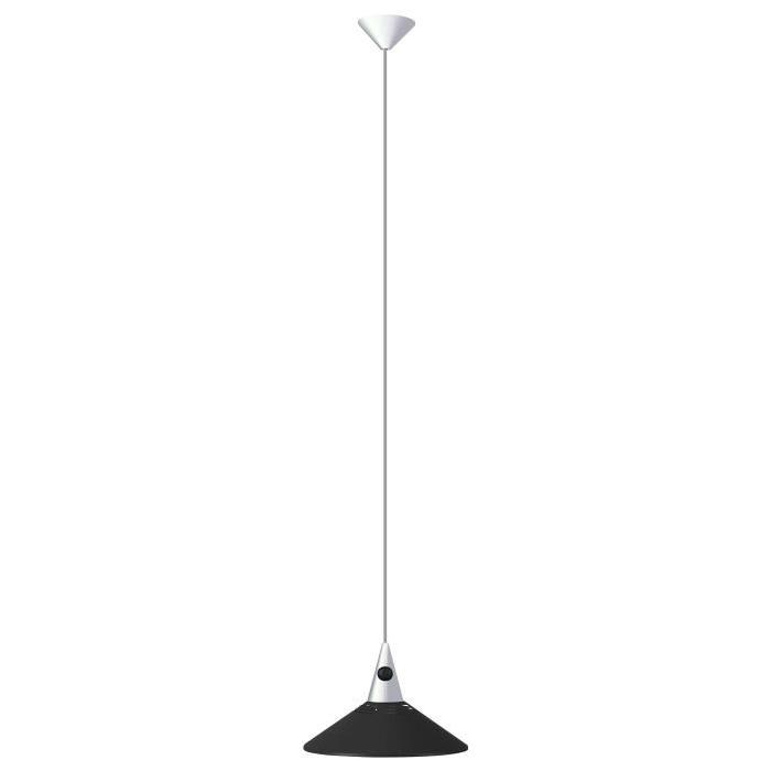 BRILLIANT Lustre - suspension conique Chris diametre 34 cm E27 60W titane et noir