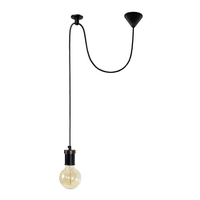 Suspension Krake  - Lustre, câble 150 et fixation au plafon - Noir - E27 40W