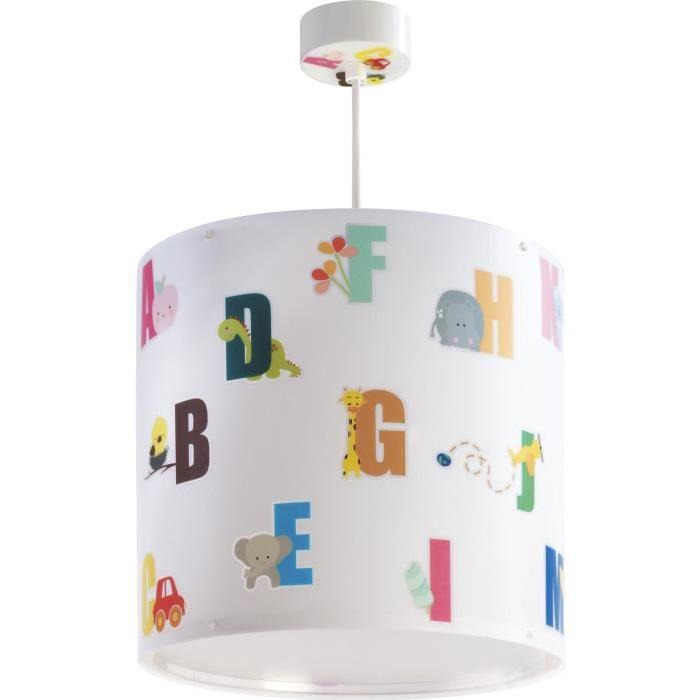 Lustre suspension chambre enfant ABC - Blanc