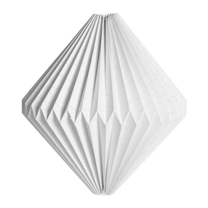 SEMA Suspension en papier ajouré origami Triga 40x40x40 cm blanc avec cordon électrique noir