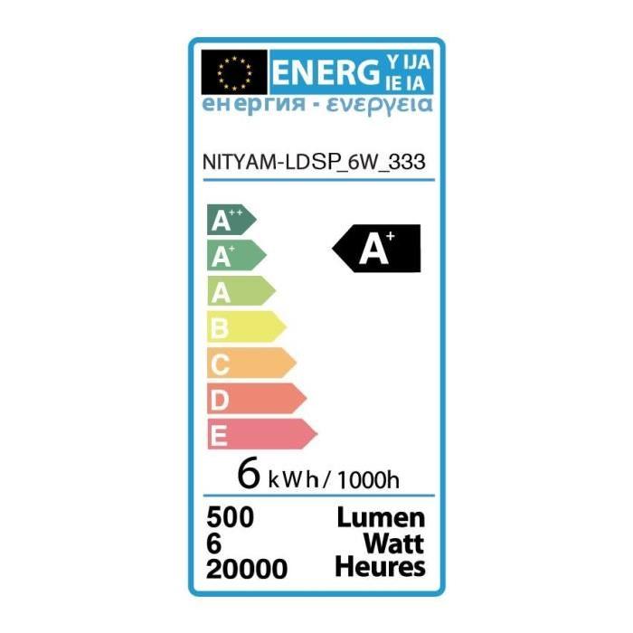 NITYAM Lot de 3 ampoules spot LED GU10 6W équivalence 40W blanc chaud