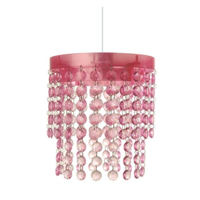 DIAM S Lustre - suspension avec pampilles E27 60W rose