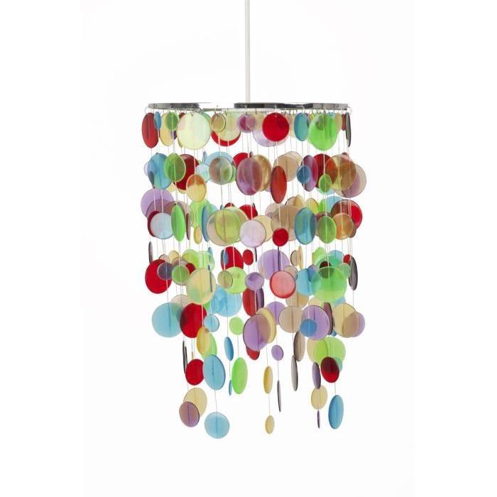 Lustre - suspension cylindrique avec pampilles Samba Ř22x37 cm E27 60 W multicolore