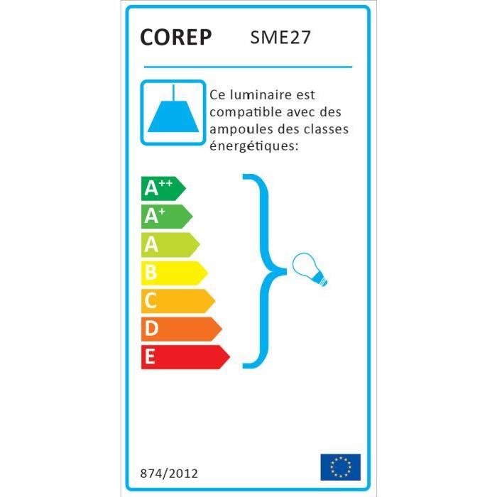 JUSTIN Lustre - suspension tete orientable E27 60W blanc et anthracite