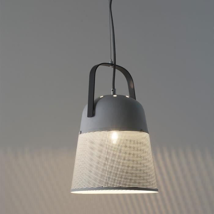 JUSTIN Lustre - suspension tete orientable E27 60W blanc et anthracite