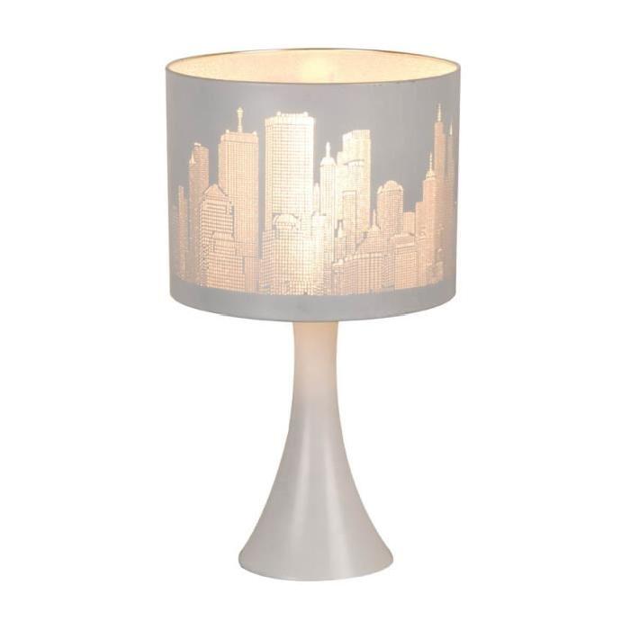 NEW YORK Lampe a poser E14 40W blanc