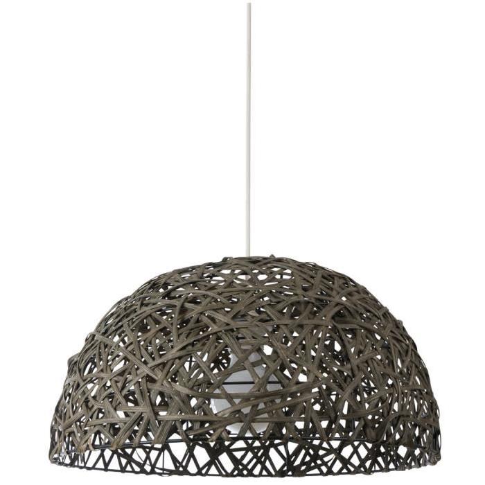 DONG Lustre - suspension rotin tressé diametre 42 cm E27 100W brun