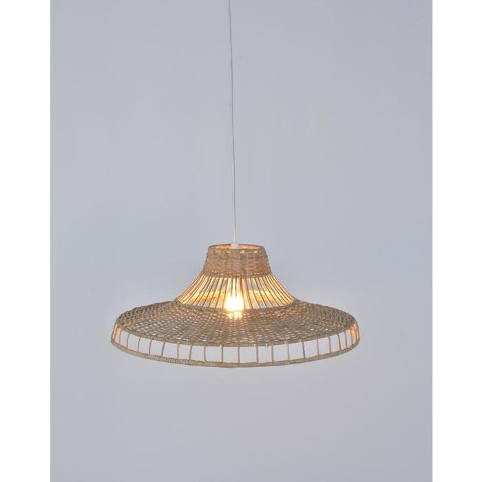 DAWEI Lustre - suspension en rotin 45x20 cm E27 100W beige