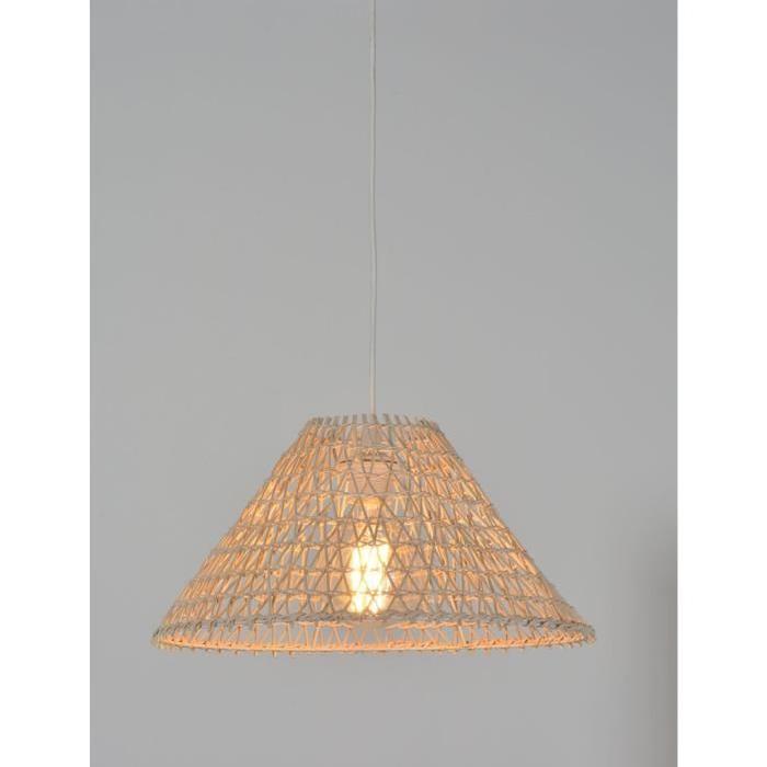 SEMPAI Lustre - suspension conique en rotin tressé 38x19 cm E27 100W naturel