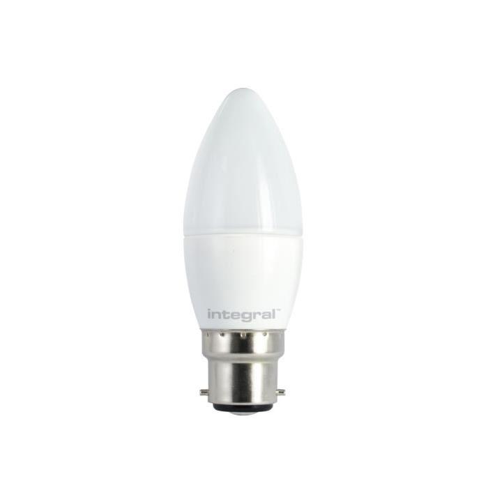 INTEGRAL LED Ampoule Flamme B22 520lm 5,9W équivalent a 40W 5000K Opale