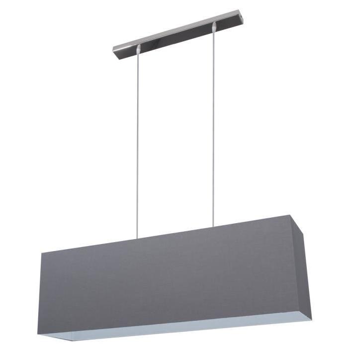 Lustre - suspension 2 lumieres Obi 80 cm E27 60 W gris