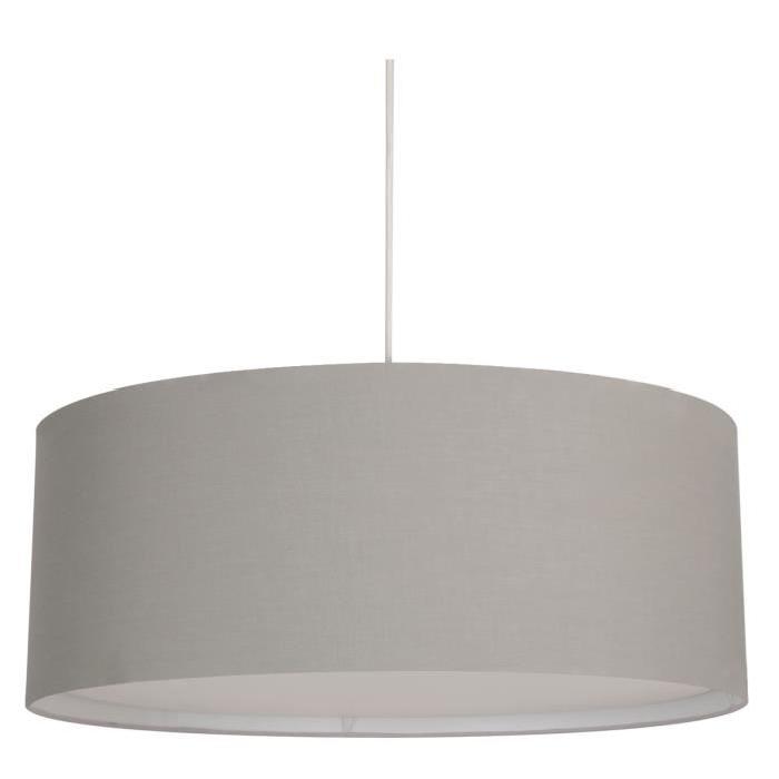 Lustre - suspension cylindre Obi avec cover Ř60 cm E27 100 W gris ciment